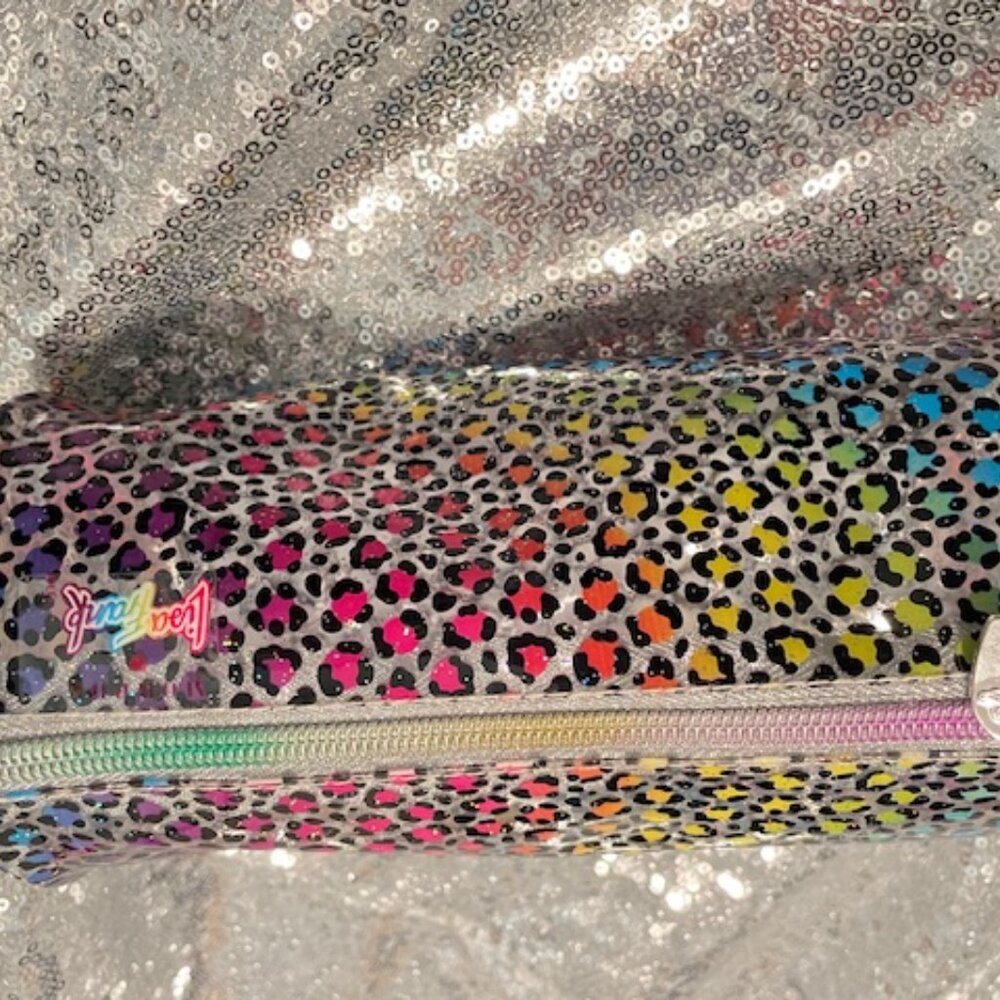 MORPHE/LISA FRANK LEOPARD PRINT PVC ZIPPER BAG